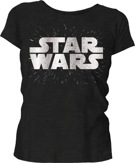 Star Wars - Zilver Logo Zwart Dames T-Shirt S