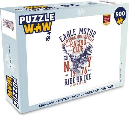 Puzzel Mancave - Motor - Vogel - Adelaar - Vintage - Legpuzzel - Puzzel 500 stukjes