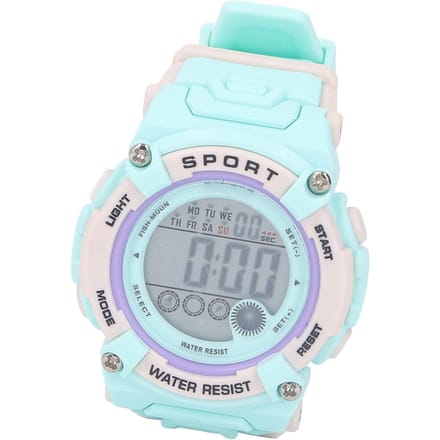 Digitale Chronograaf Kinderen Student Waterdicht Sport Multifunctioneel Elektronisch Horloge Reseda white