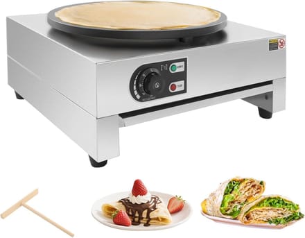 Crêpemaker - Pannenkoekenplaat - Lekkere Crêpes Maken - Extra Groot Bakoppervlak - 40 cm Diameter - Zilver