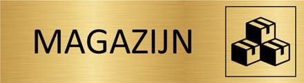 CombiCraft deurbordje Magazijn in goud met tape - 165 x 45 mm