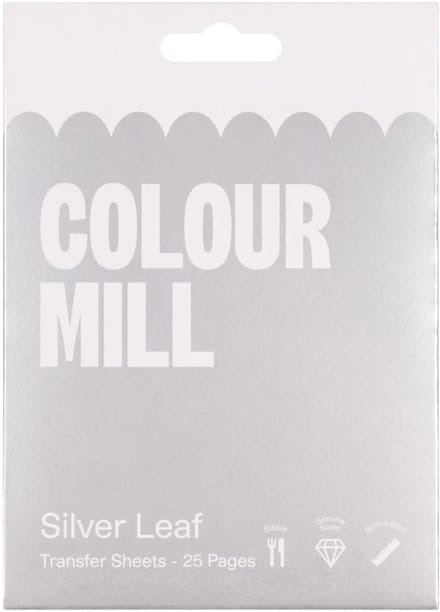 Colour Mill Edible Silver Leaf Transfer - 8cm - pk/25 - Eetbaar Bladzilver