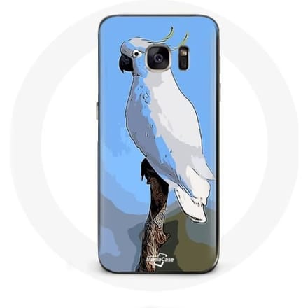 Coque - Samsung - Galaxy S7 Edge - Cacatoès Perroquets - Blanc - Rigide blanc