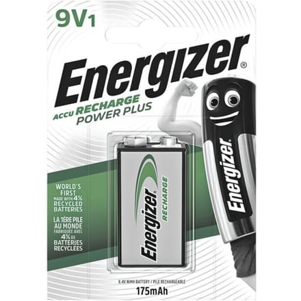 Energizer Power Plus 6LR61 Oplaadbare 9V batterij (blok) NiMH 8.4 V 175 mAh 1 stuk(s)