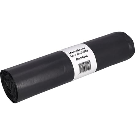 Afvalzak Cleaninq 60x90cm LDPE recycled T50 70L grijs