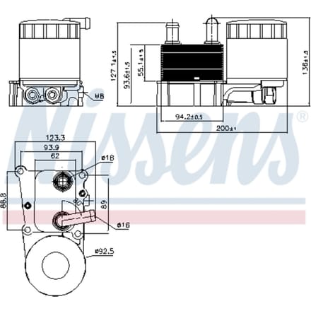 Olie radiator, motorolie NISSENS 90696