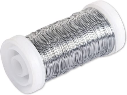 Rayher Bloemendraad of ijzerdraad - zilver - 0.35 mm dik - 100 meter snoer - metaaldraad - bindmaterialen