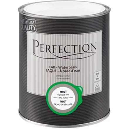 Perfection Houtlak Lak - Mat - Signaal Wit Ral 9003 - 750ml