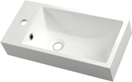 Fontein Sapho Small Rechthoekig 50x10x25 cm Links Keramiek Wit