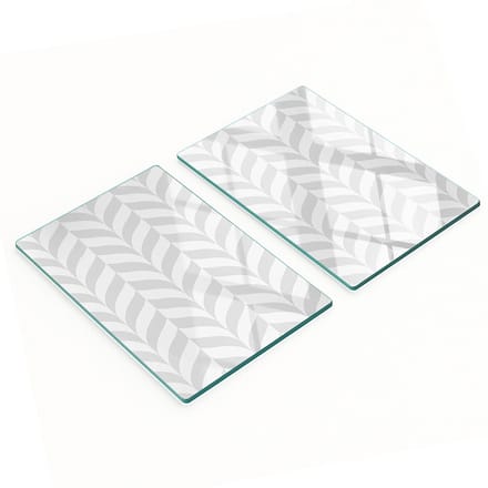 Set van twee glazen snijplanken met geometrische vormen, 2x40x52 cm