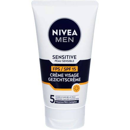 NIVEA MEN Sensitive Hydraterende Gezichtscrème - Moisturizer - Dagcrème - Moisturizer - SPF 15 - Gevoelige huid - Met kamille en vitamine E - 75 ml