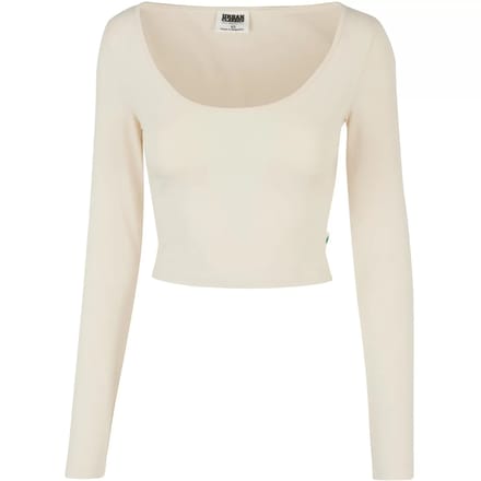 Urban Classics - Organic Cropped Longsleeve top - 3XL - Ivoorkleurig