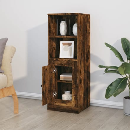 vidaXL - Hoge - kast - 36x35,5x103,5 - cm - bewerkt - hout - gerookt - eikenkleurig