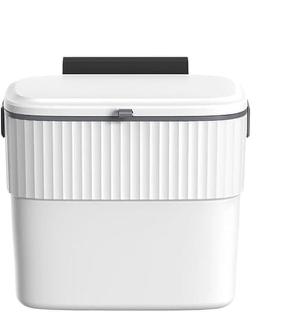 Ophangbare Prullenbak - Afvalbak Met Deksel - Ruimte Besparen - Geurwerend Ontwerp - 7 Liter - Wit