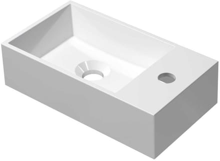 INK - Fontein Polystone Cilinder met Kraangat Rechts - 400x220x100 mm - Glans Wit