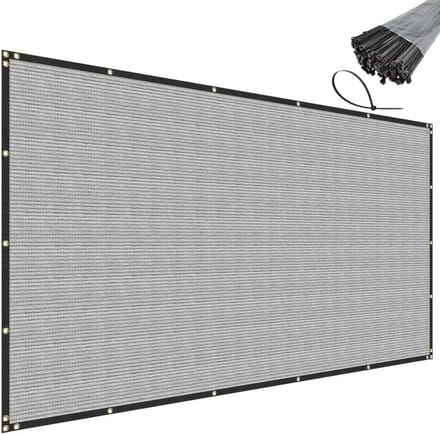 Privacy Scherm Hekdoek 4ft x 55ft Zwaar Weerbestendig Grijs met Ringen