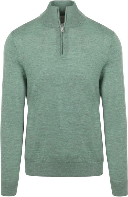 King Essentials The Michael Half Zip Pull Merino Groen - Maat XXL - Heren - Pullovers