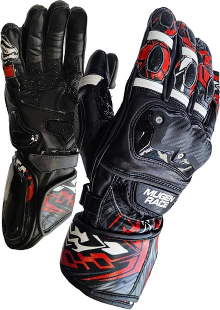 MUGENRACE Moone Sport Zwart Rode Handschoenen - Handschoen