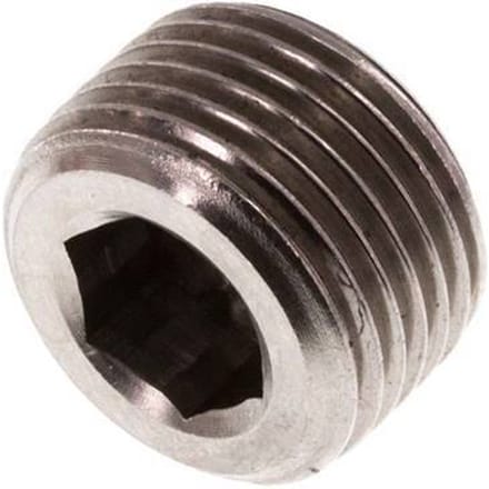 G 3/8'' RVS Plug met Binnenzeskant zonder kraag 40 Bar