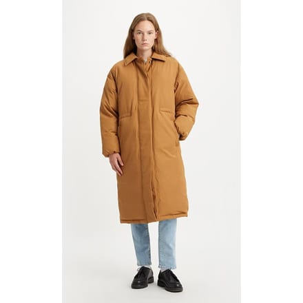 Levi's Puffer Single Breasted Coat Brown Maat: M | Single-Breasted Mantels Outlet | Dames | Bruin