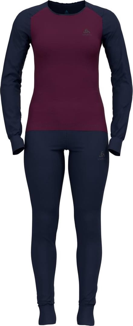 ODLO - Maat XL - Set ACTIVE WARM ECO Special Set Vrouwen Thermoset - Diving Navy, Pickled Beet