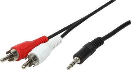 LogiLink CA1042 Jackplug / Cinch Audio Aansluitkabel 1.50 m Zwart (mat)