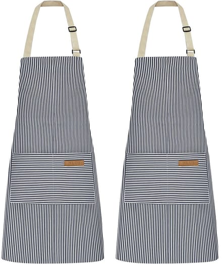 Duoschorten - Kookschorten - Gestreepte schorten - Met zakken - Unisex - Stijl E