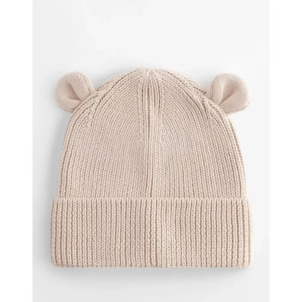 Organic Baby Bear Beanie - Almond - 6-12 MTHS