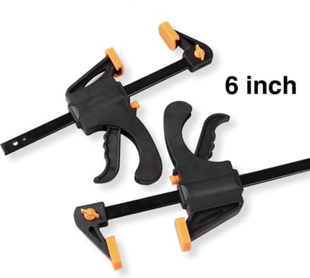Snelspanklem - 2 stuks - Lijmklem - Zwart/oranje - 6 inch
