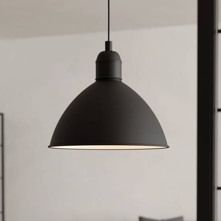 EGLO Priddy Hanglamp - E27 - Ø 30,5 cm - Zwart|Wit - Staal