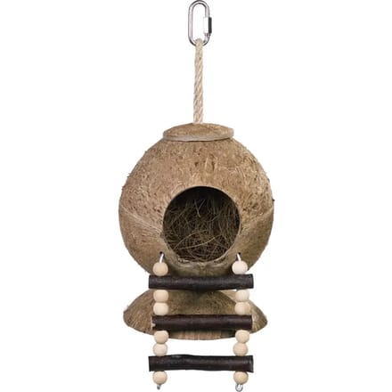 Kokosnoot vogelnestje met ladder Nobby Pet