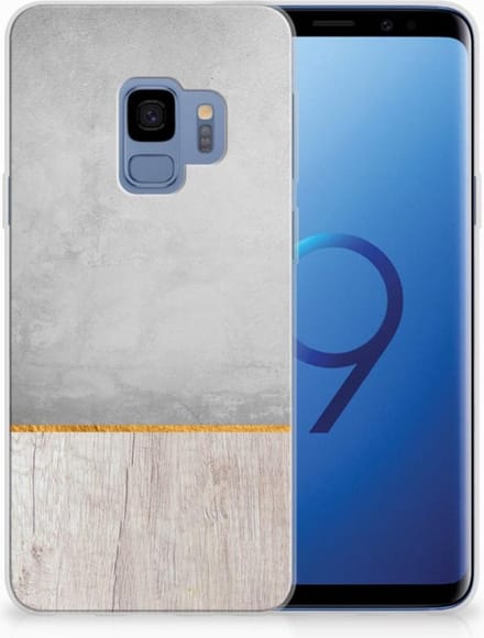 Samsung Galaxy S9 Bumper Hoesje Wood Concrete