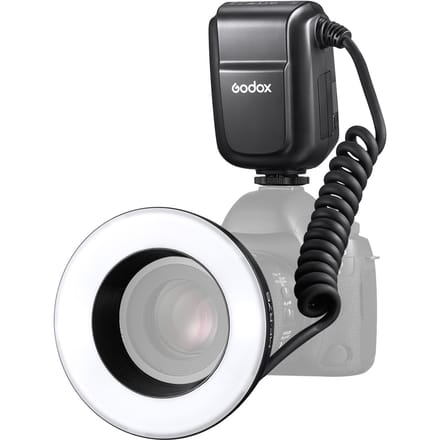 Godox MF-R76 Universele Macro Ring Flitslamp GN14 10 Niveaus Verstelbare Helderheid met 8 stks zwart