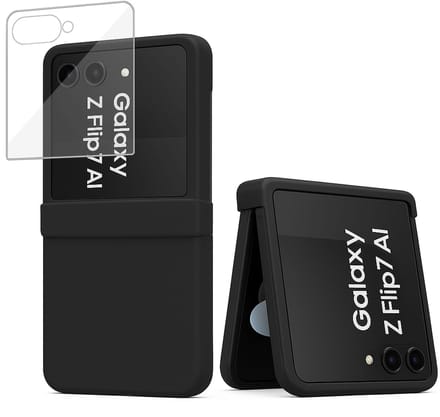 ChiGuard Hoesje & Screenprotector geschikt voor Samsung Galaxy Z Flip 7 - Case - Zwart