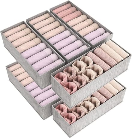 Opvouwbare lade-organizer set van 8 - Grijs