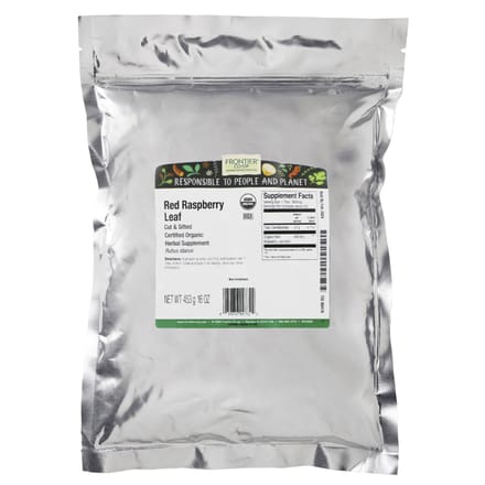 Frontier Co-Op, Organic Red Raspberry Leaf, Chopped and Sieved, 453G (16Oz) gray