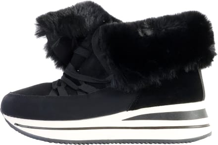 Sneakers met veters en bont