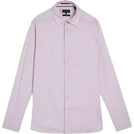 Ted Baker Faenza Heren Roze Geometrisch Overhemd