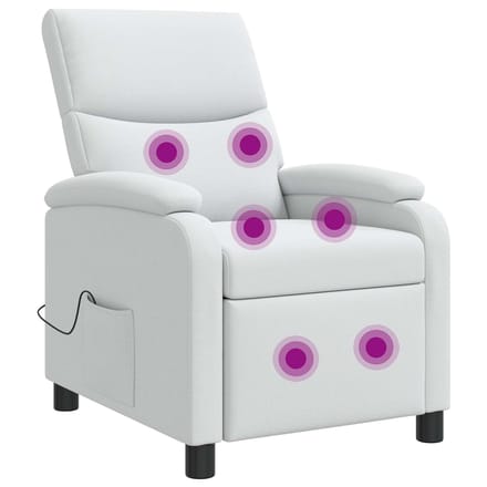 vidaXL - Massage - Relaxstoel - Wit - Stof