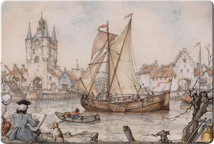 4 stuks - Placemat: Zeilboot, Anton Pieck