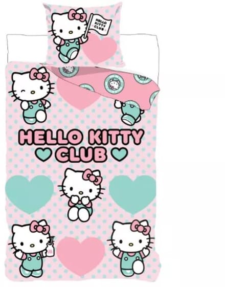 Hello Kitty Club Dekbedovertrek 100x135 cm, 40x60 cm - katoen