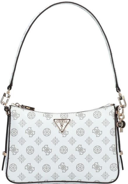 GUESS Schoudertas Eco Erica Top Zip Shoulder Bag White Logo Wit