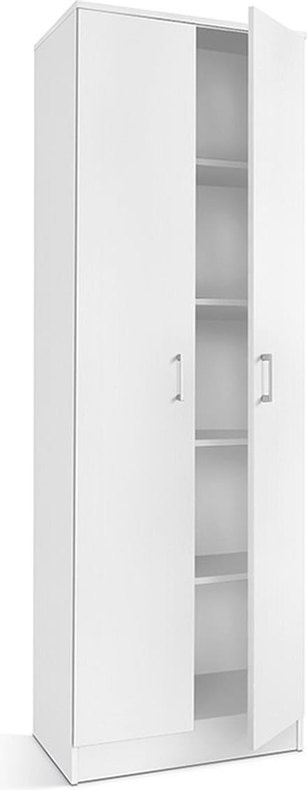 Interiax Kledingkast 'Amelie' - Opbergkast met 2 Deuren & 4 Legplanken | Wit | 180x60x40 cm