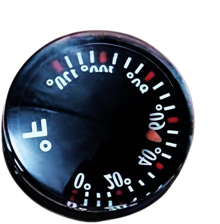 Mini Thermograaf - Temperatuurmeter Analoog - Klimaat Bewaken - Onopvallend Design - 3 cm - Zwart