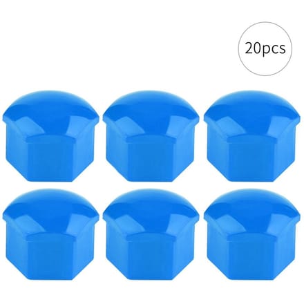 20 stuks 21mm Moer Auto Wiel Auto Naaf Schroef Bescherming Anti-diefstal Afdekkap Blauw blauw