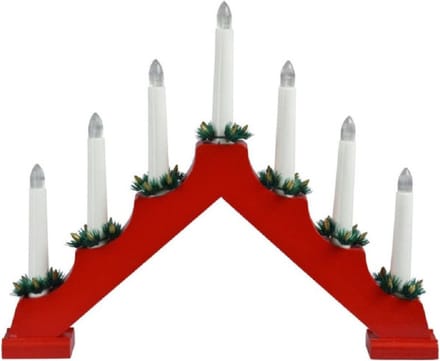 Ambiance Kaarsenbrug met 7 LED's rood