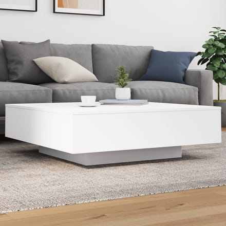 vidaXL - Salontafel - met - LED-verlichting - 100x100x31 - cm - wit