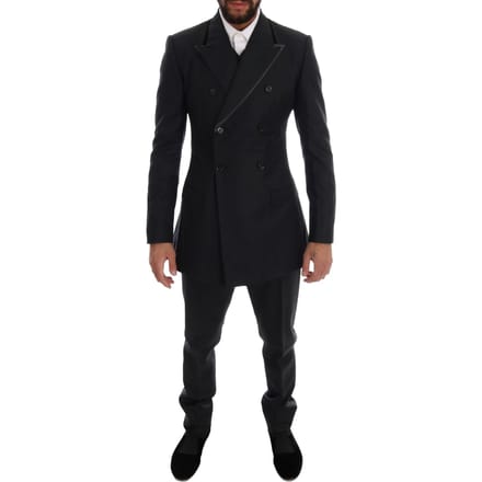 Dolce & Gabbana Grijs Wollen Dubbel Gebreid 3-Delig Pak voor heren