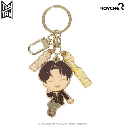 BTS (BangTan-jongens) TinyTAN Dynamite Metalen Sleutelhanger, Officieel, Origineel, Authentiek, K-POP, idool beige