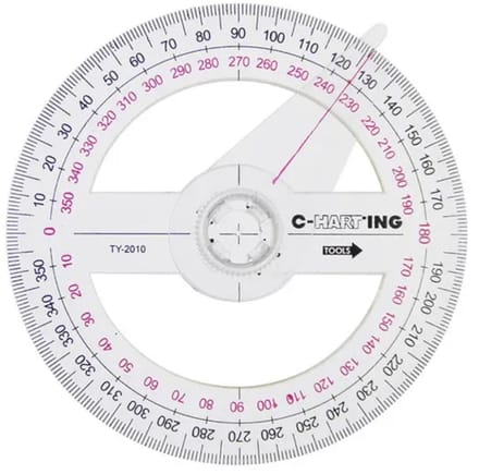 Koershoekmeter 126mm - 360 Graden - 2 Draaibare Schijven - Kunststof